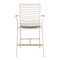 Armen Living Portals Outdoor Patio Aluminum Barstool in Light Matte Sand with Natural Teak Wood Accent LCPLBAWH - alternate 3